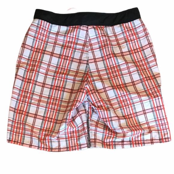 Nike Plaid Board Shorts Orange White Size 32 - Picture 4 of 10